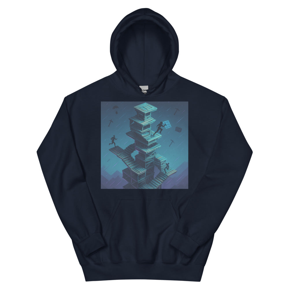 Neon Spiral Build Tower - Navy