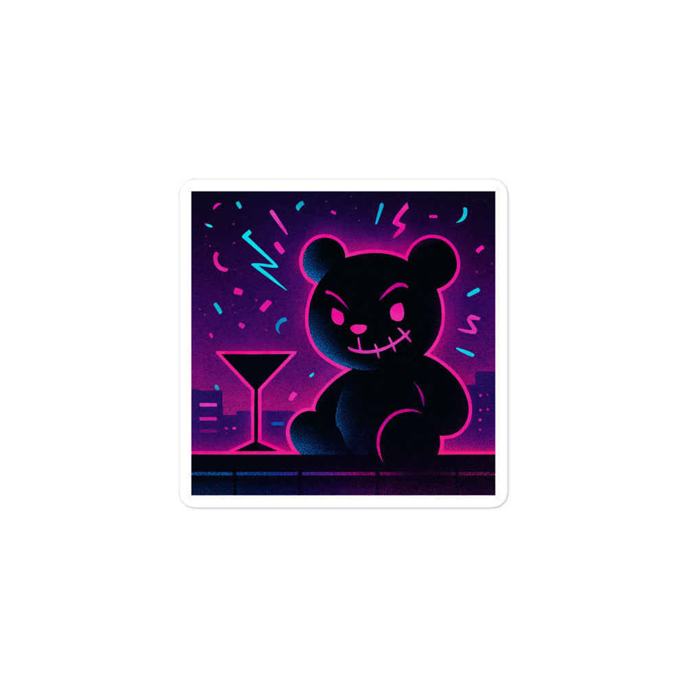 Neon Night Mischief Bear - White