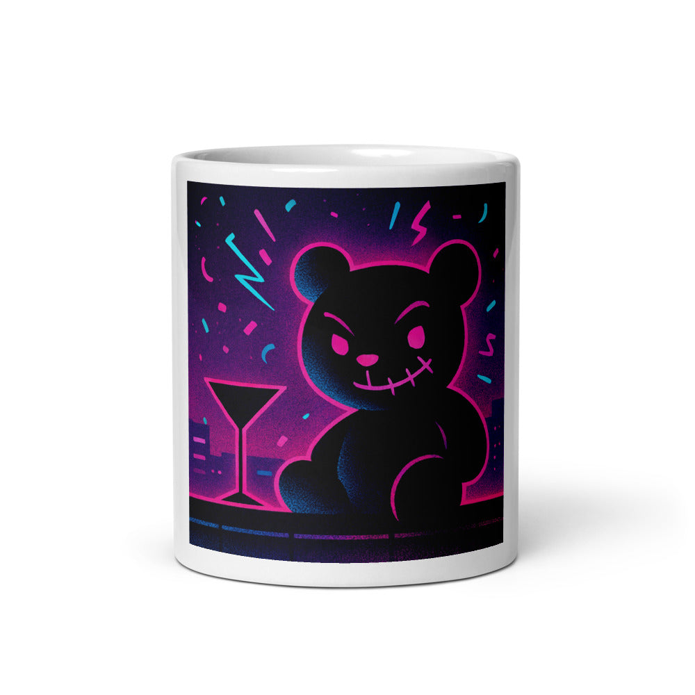 Neon Night Mischief Bear - White