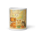Sunlit Serenade with Kittens - White