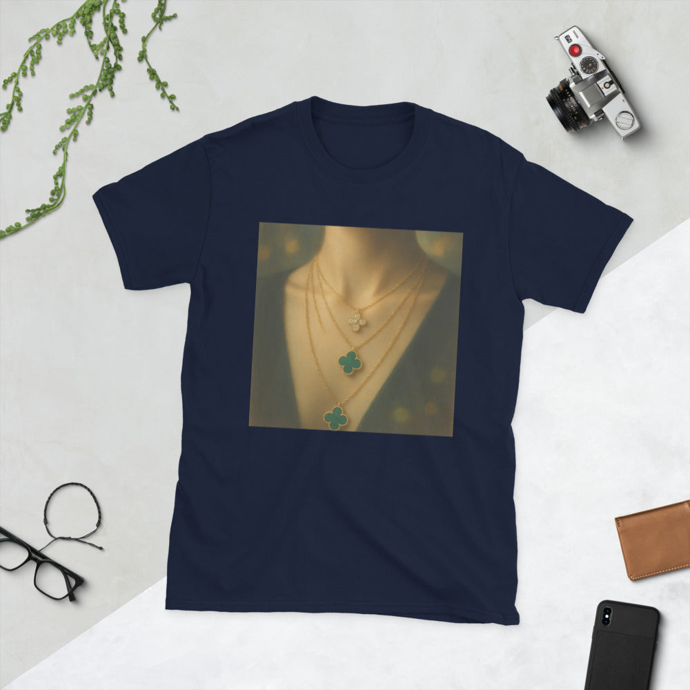 Emerald Clover Layered Necklace - Navy