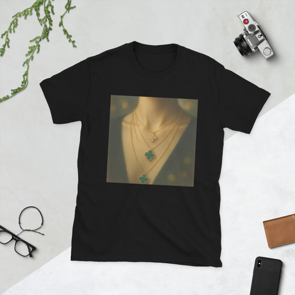 Emerald Clover Layered Necklace - Black