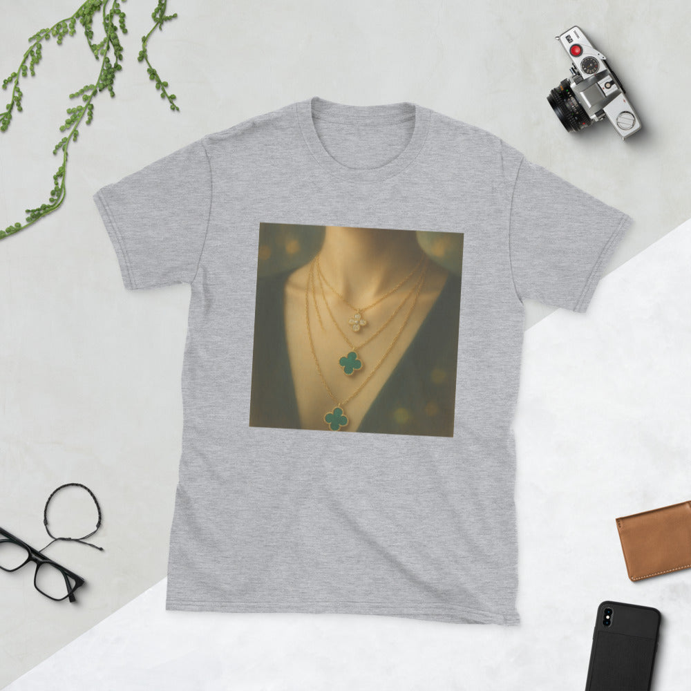 Emerald Clover Layered Necklace - Sport Grey