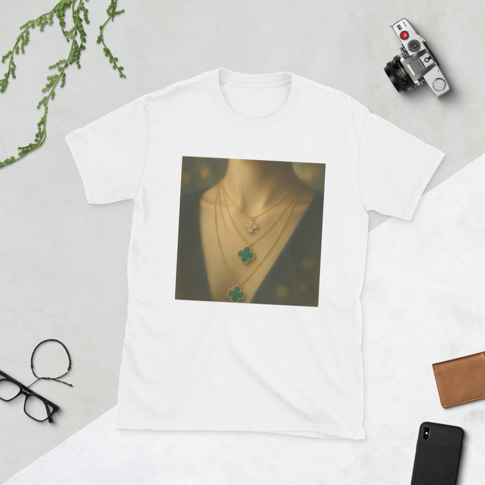Emerald Clover Layered Necklace - White