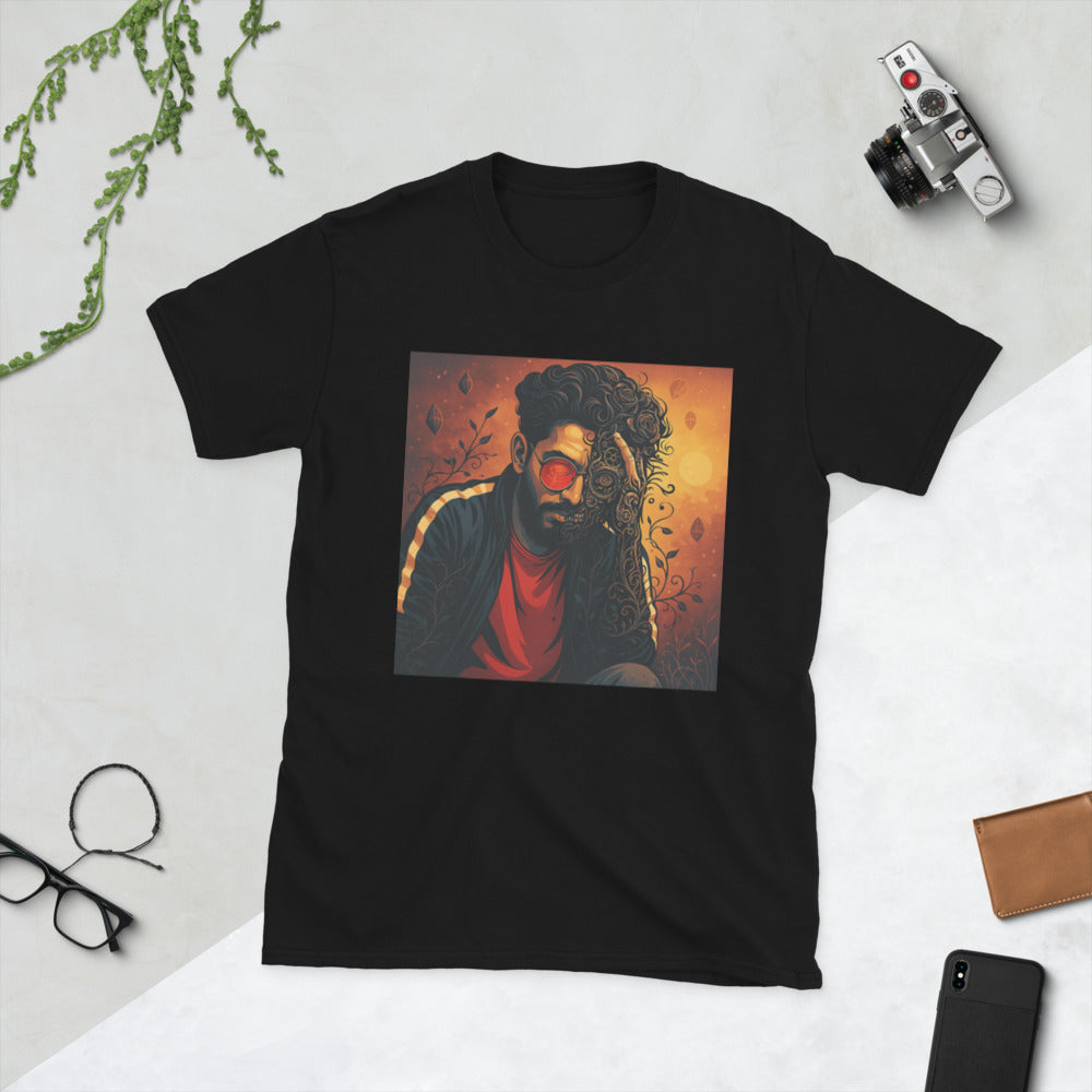 Crimson Clockwork Bloom - Black