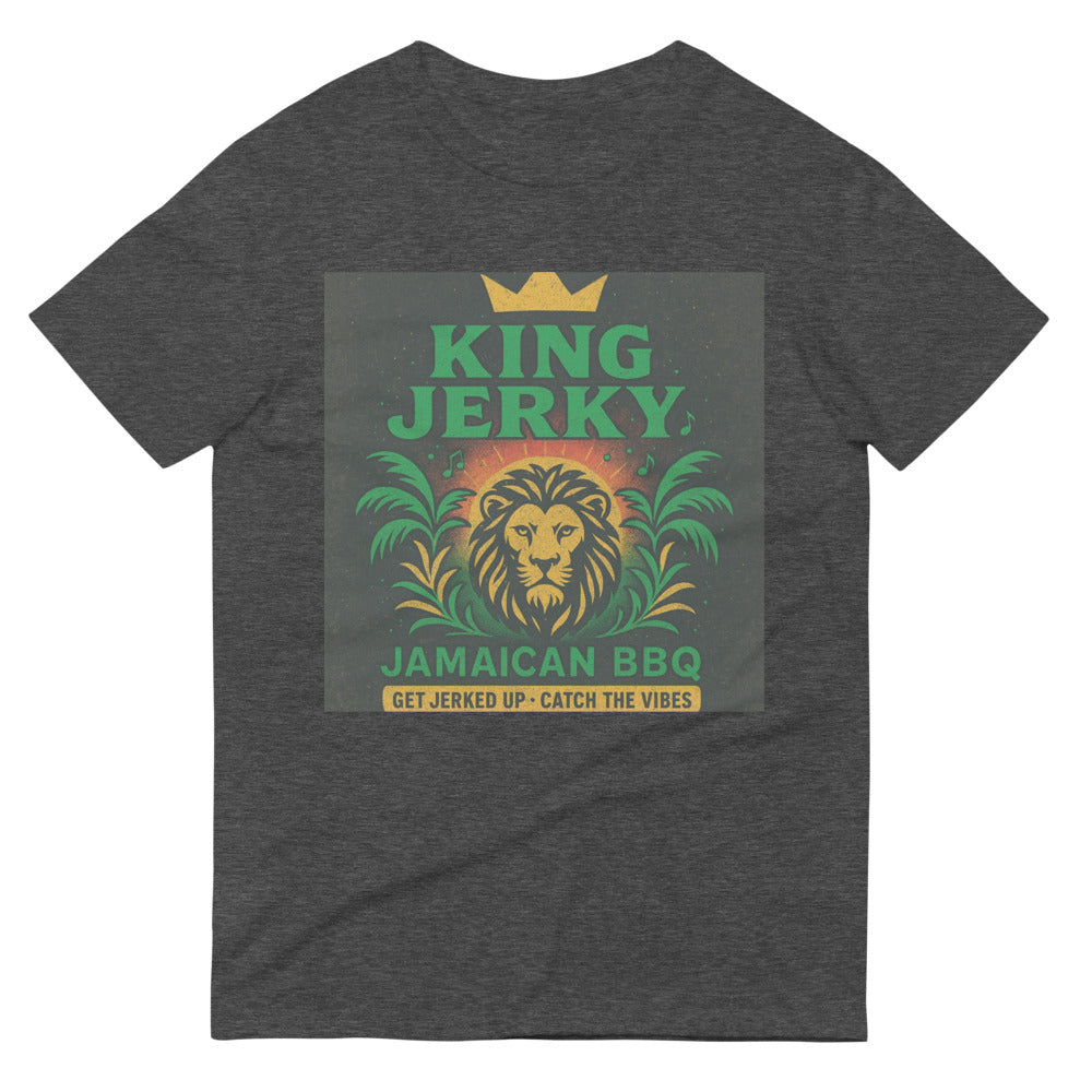 Vintage Jamaican Lion Sunrise Tee - Heather Dark Grey