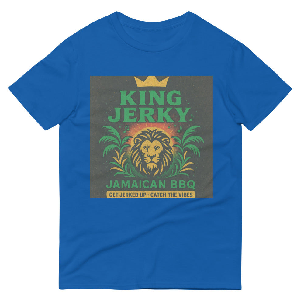 Vintage Jamaican Lion Sunrise Tee - Royal Blue