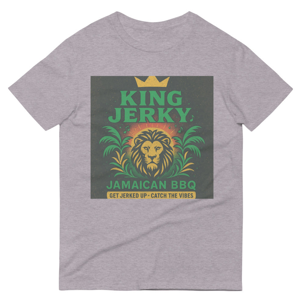 Vintage Jamaican Lion Sunrise Tee - Heather Grey