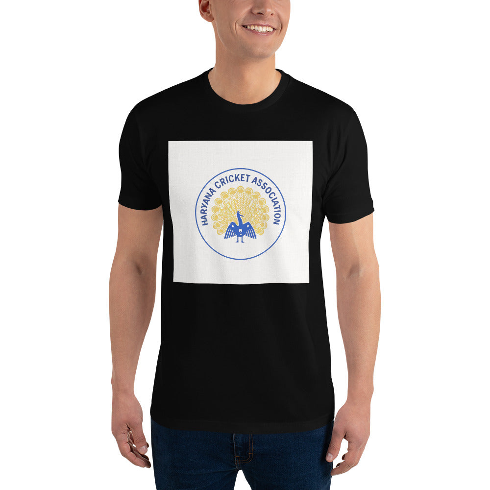 Blue and Gold Peacock Crest Tee - Black