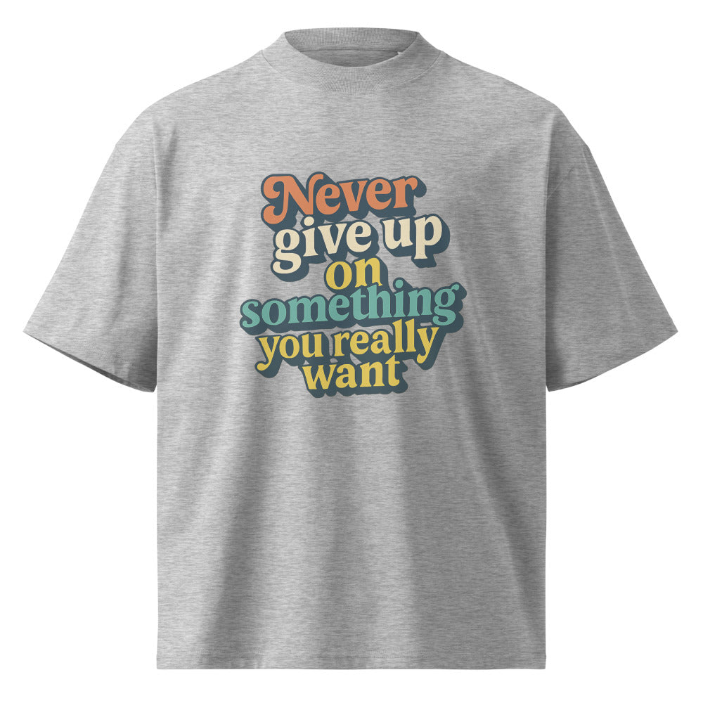 Retro Resolve Motivational Print - Heather Grey