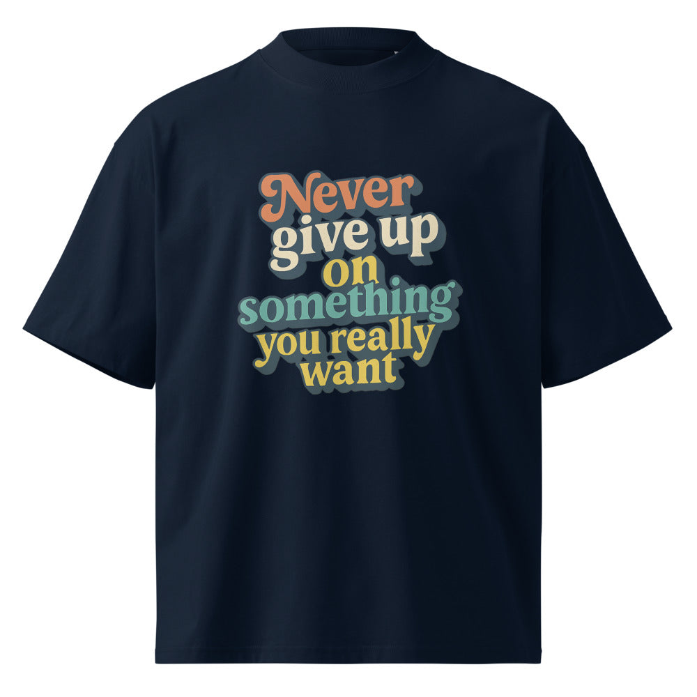 Retro Resolve Motivational Print - French Navy