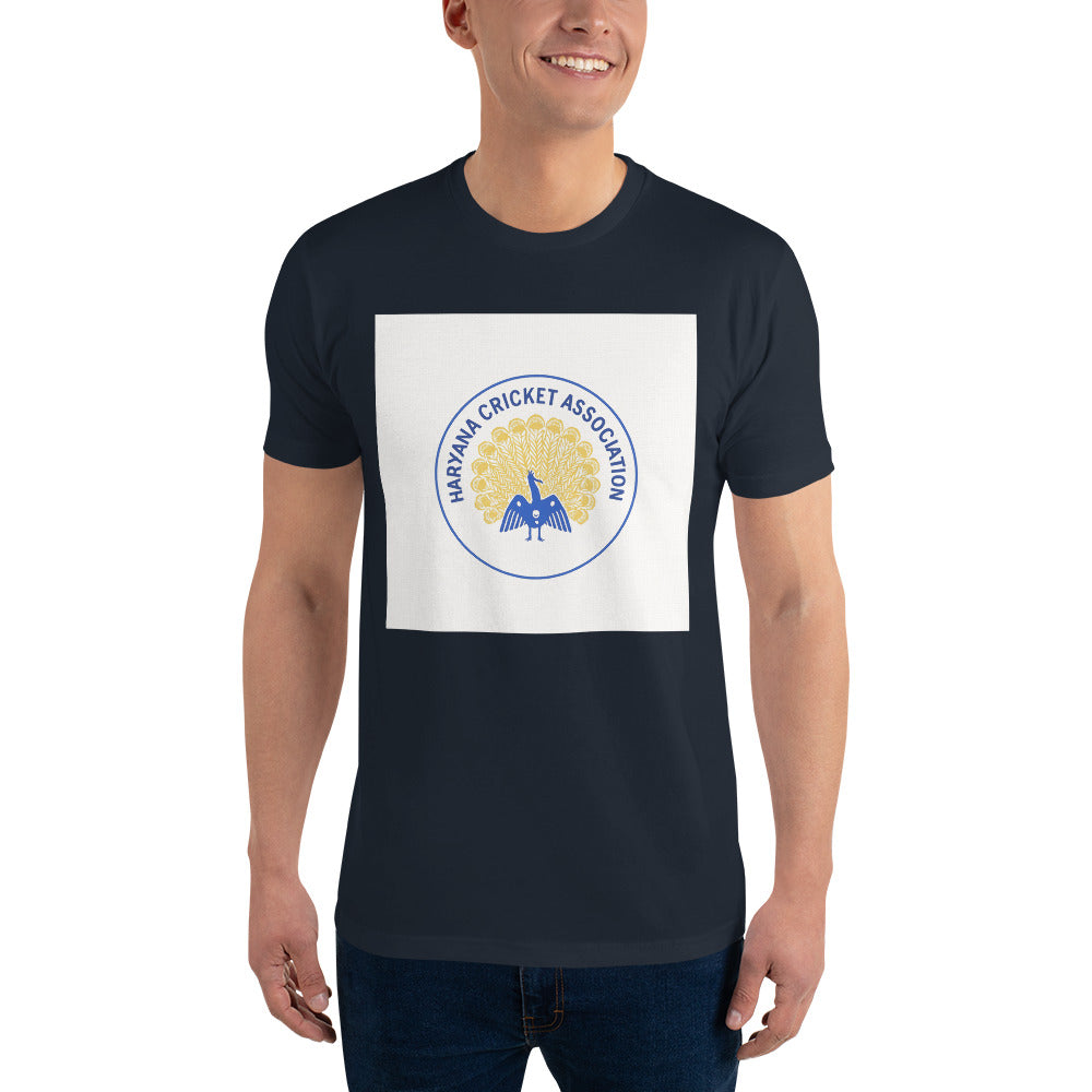 Blue and Gold Peacock Crest Tee - Midnight Navy