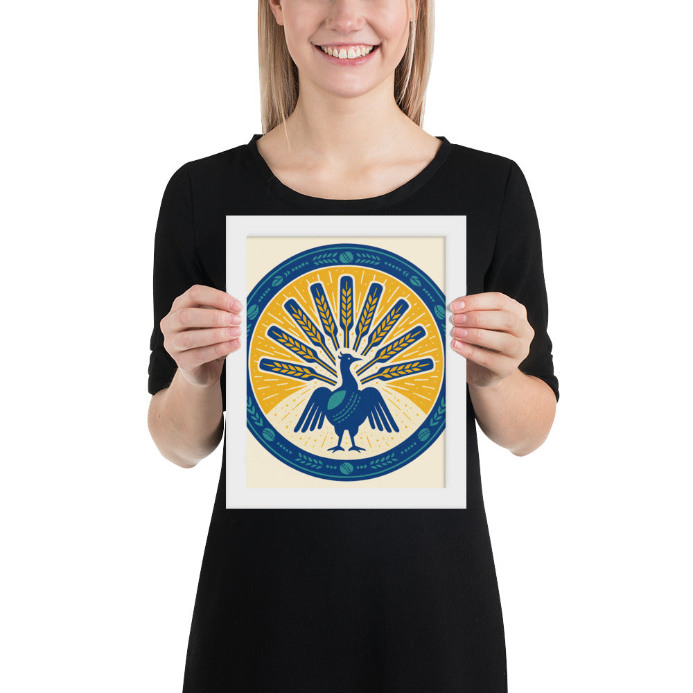 Peacock Sunburst Crest - White