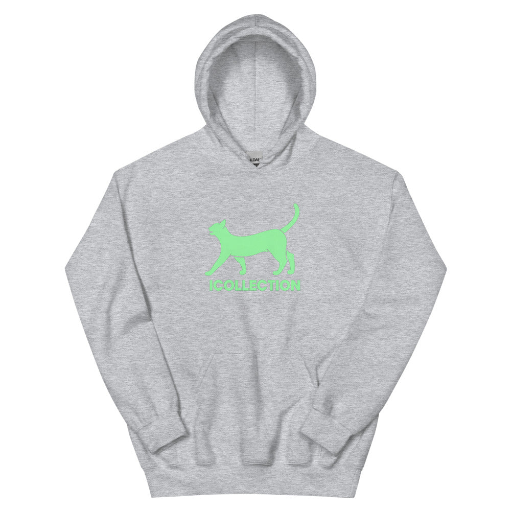 Icollection Neon Cat Glow Hoodie - Sport Grey