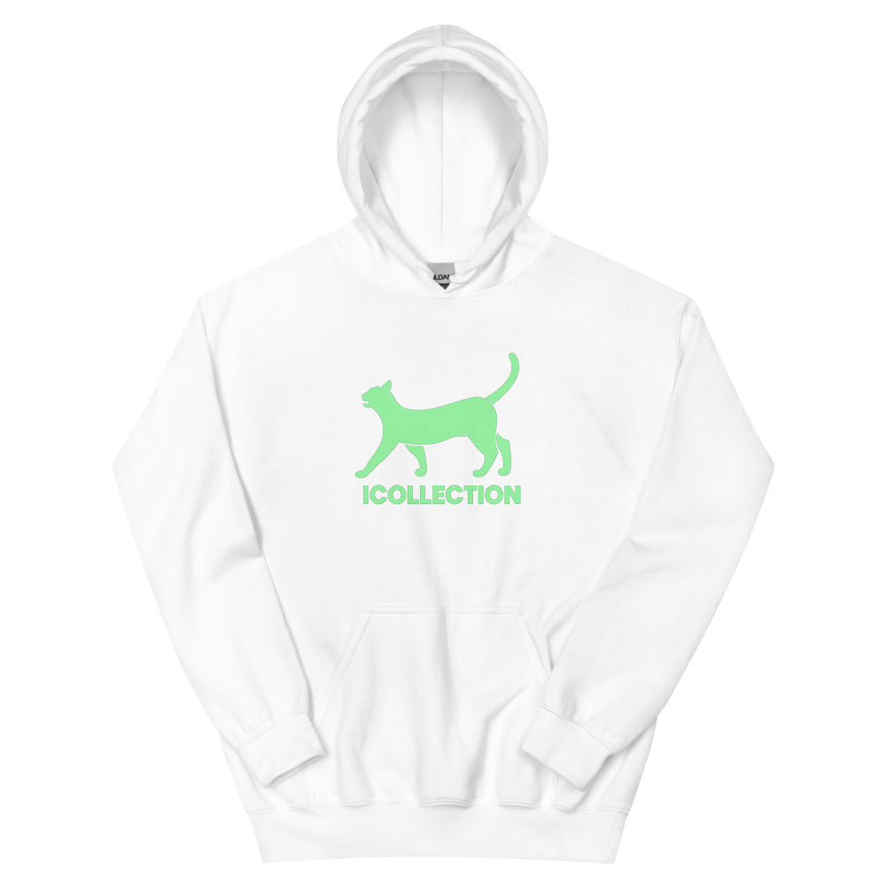 Icollection Neon Cat Glow Hoodie - White