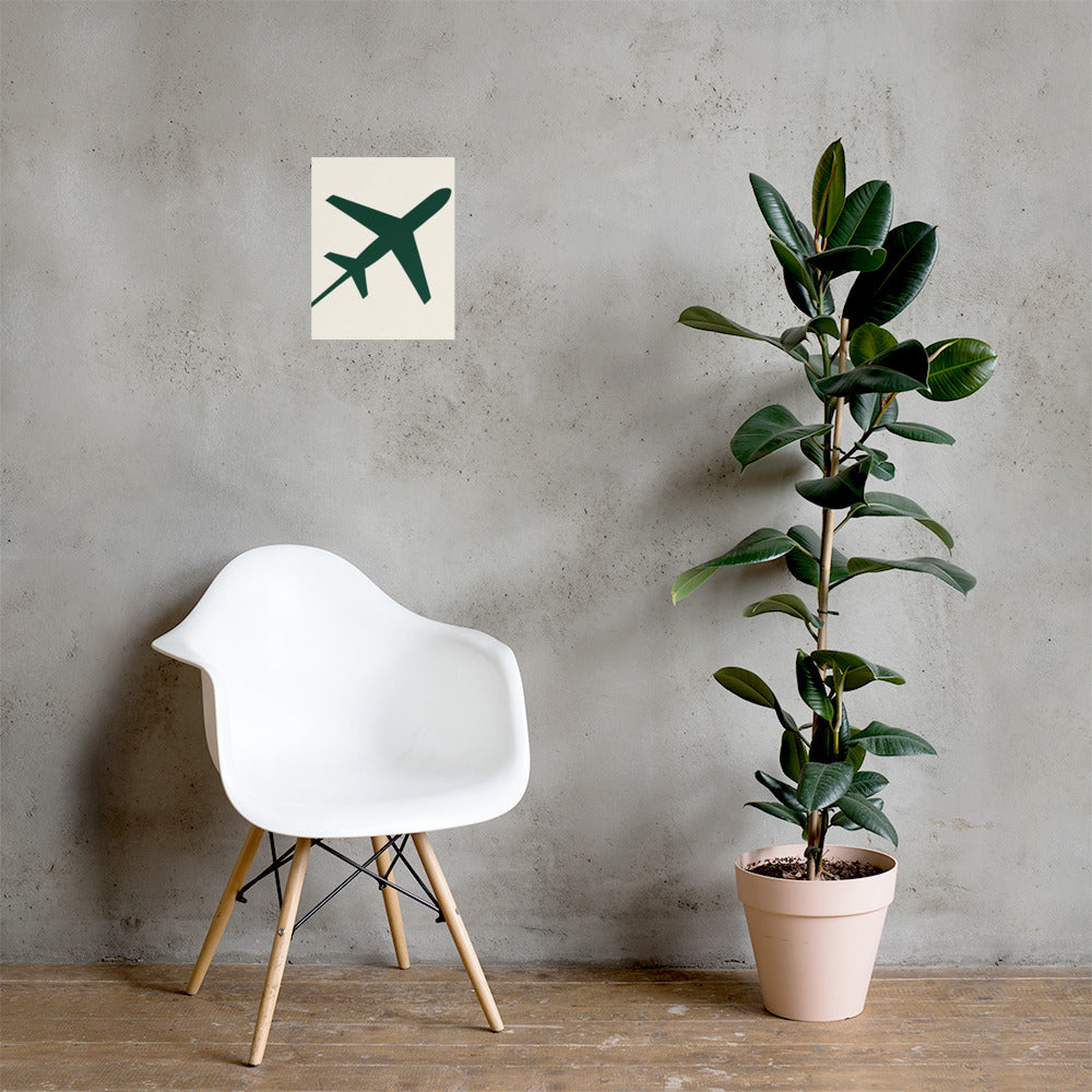 Emerald Jet Minimalist Print - View 2