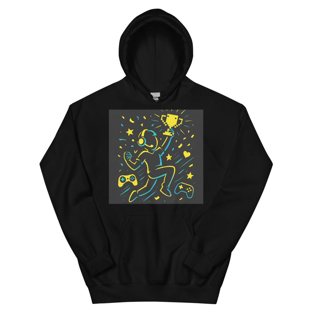 Neon Pixel Trophy Champion - Black