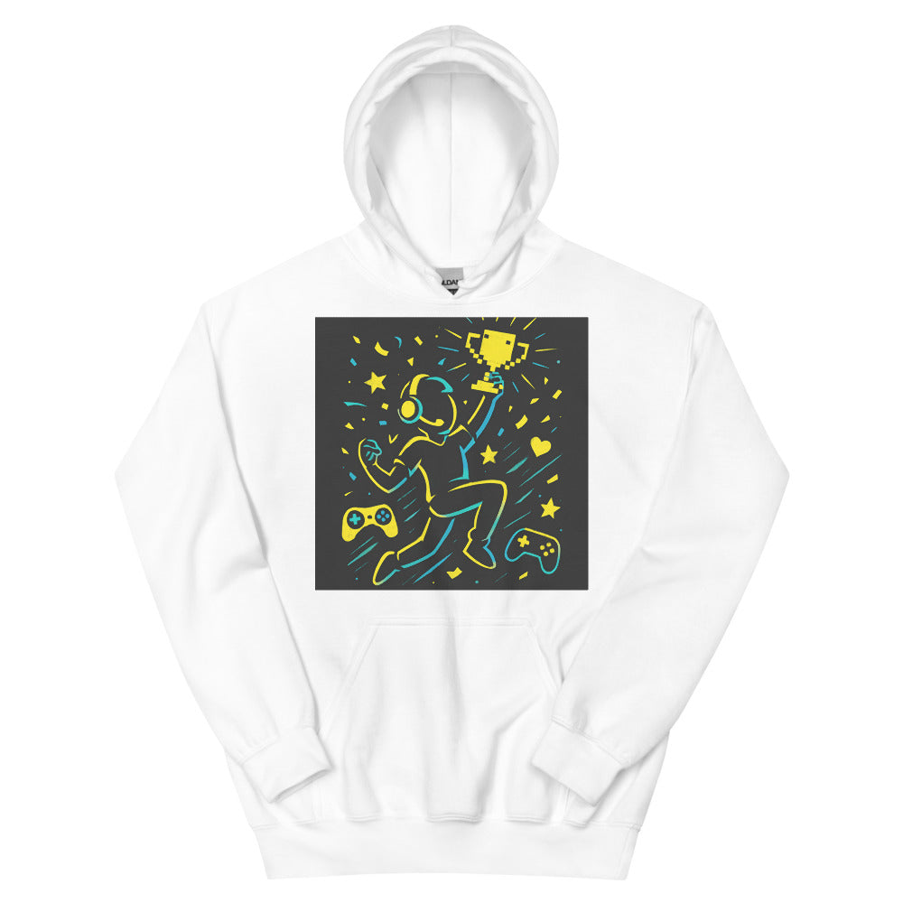 Neon Pixel Trophy Champion - White