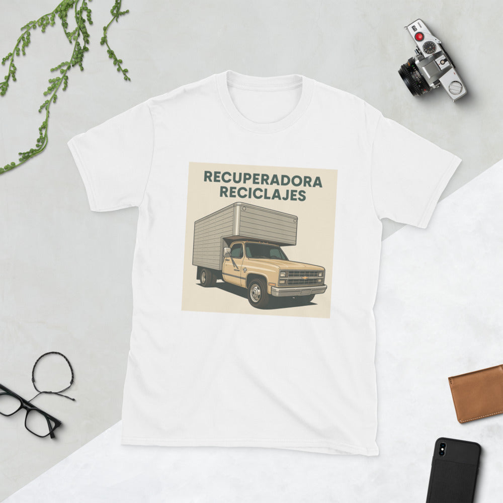 Vintage Recycling Truck Poster - White