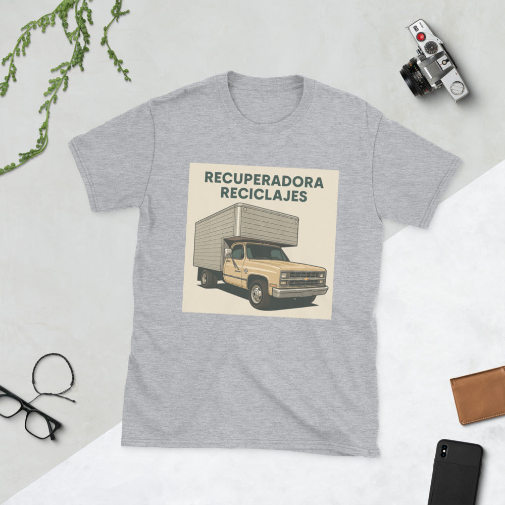 Vintage Recycling Truck Poster - Sport Grey