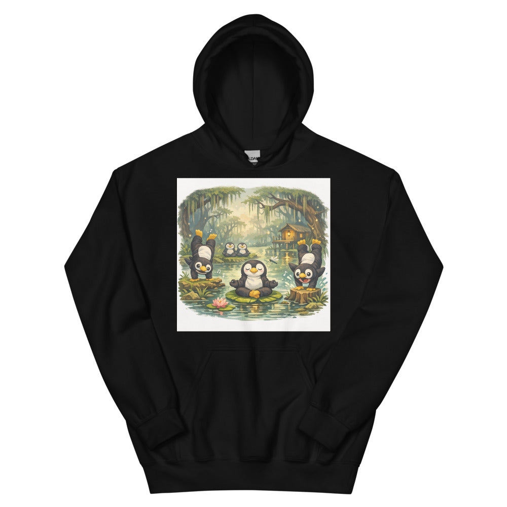 Lily Pad Zen Penguins - Black