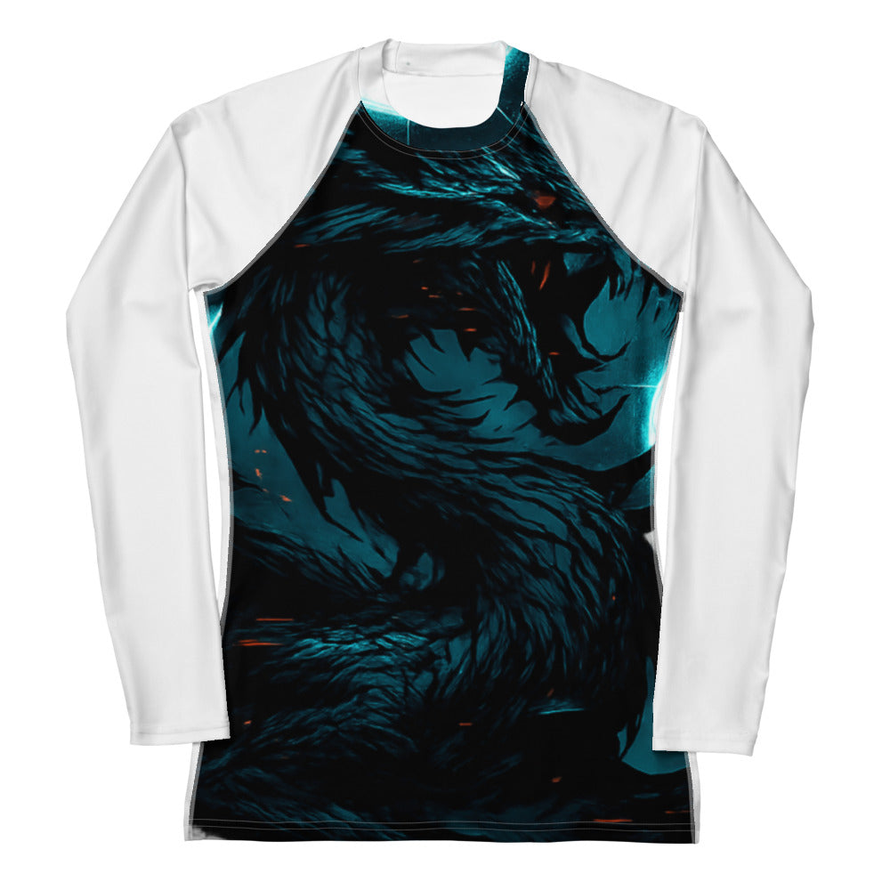 Luminous Cyan Rune Dragon - White