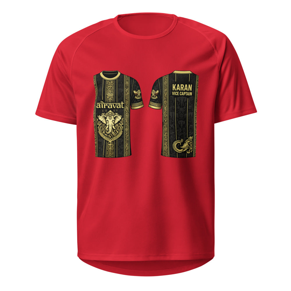Gilded Baroque Elephant Crest Jersey - Red