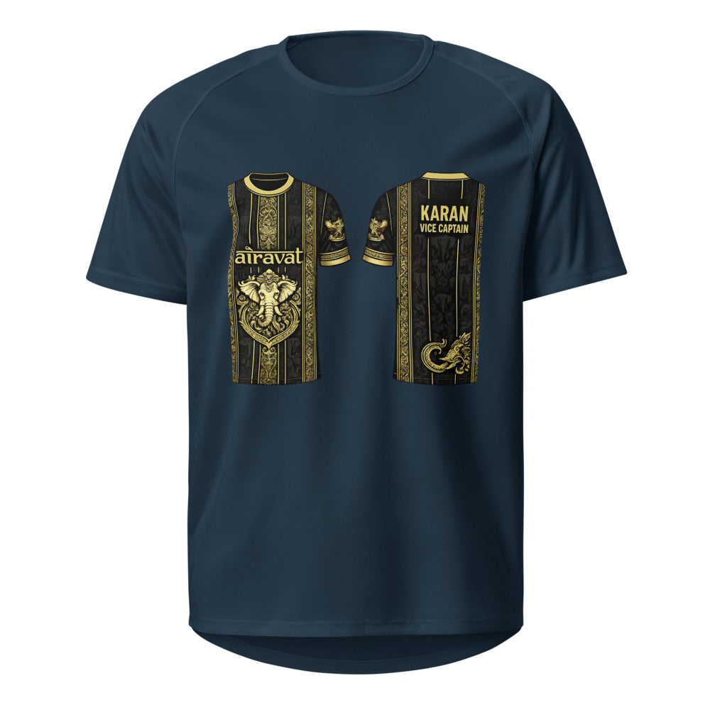 Gilded Baroque Elephant Crest Jersey - French Navy