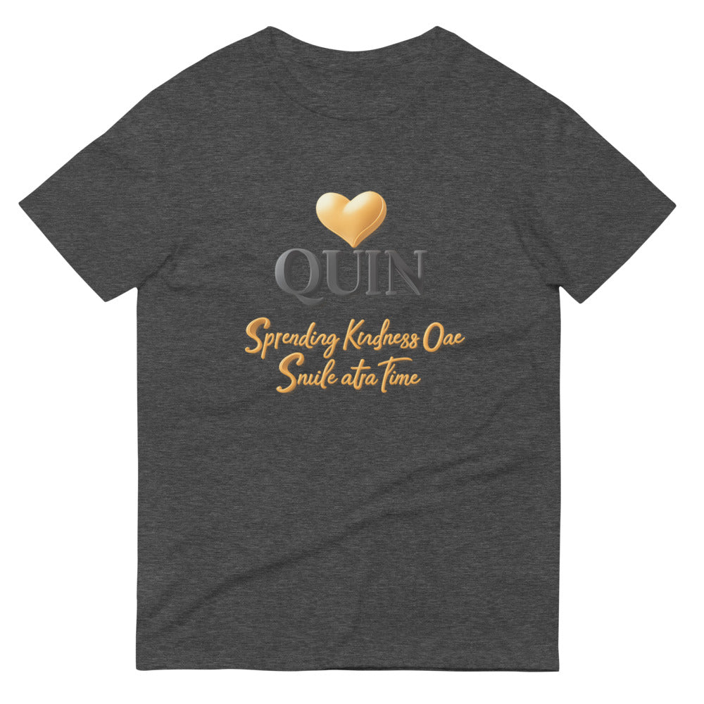 Quin 3D Golden Heart Emblem - Heather Dark Grey