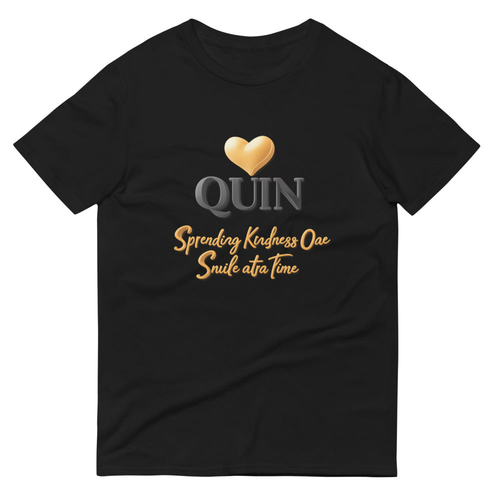 Quin 3D Golden Heart Emblem - Black