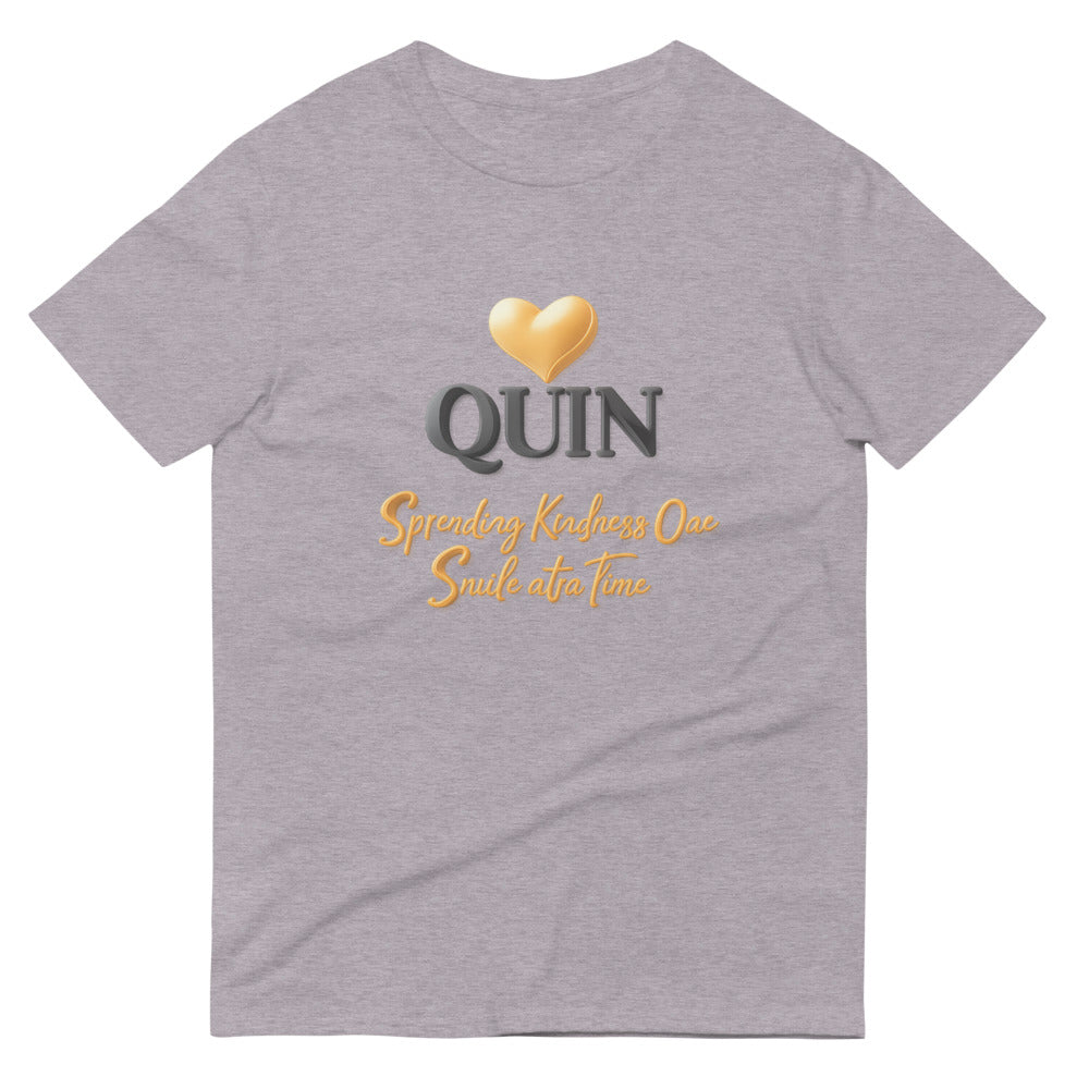Quin 3D Golden Heart Emblem - Heather Grey
