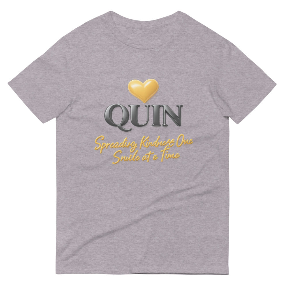 Quin Golden Heart 3D Emblem - Heather Grey
