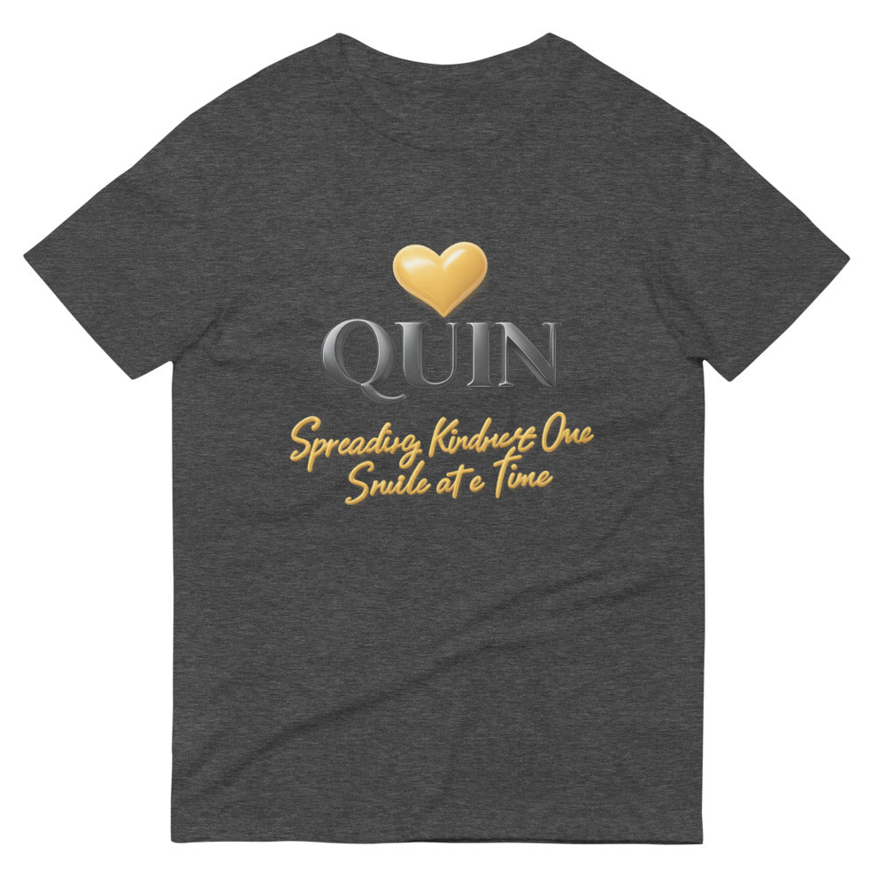 Quin Golden Heart 3D Emblem - Heather Dark Grey
