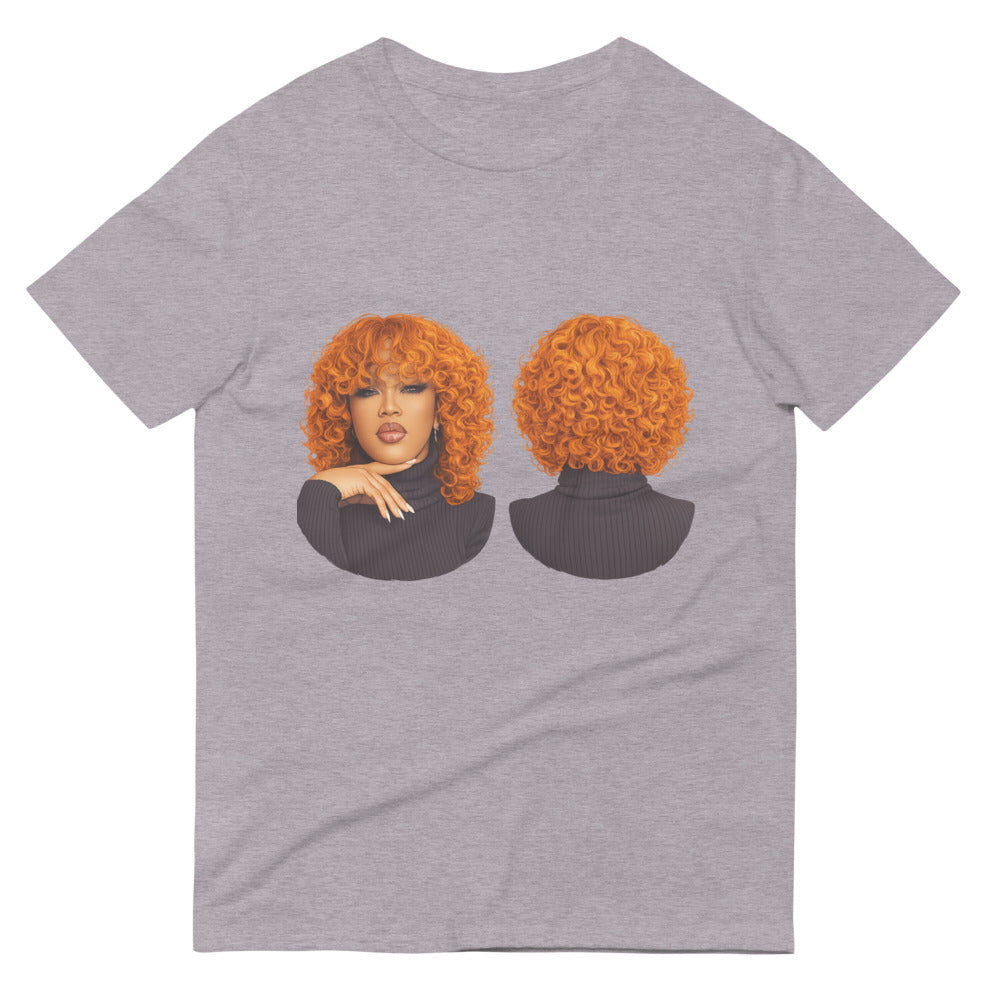 Fiery Tangerine Curly Bob Wig - Heather Grey