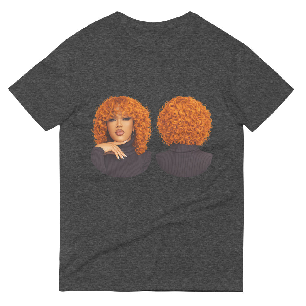Fiery Tangerine Curly Bob Wig - Heather Dark Grey