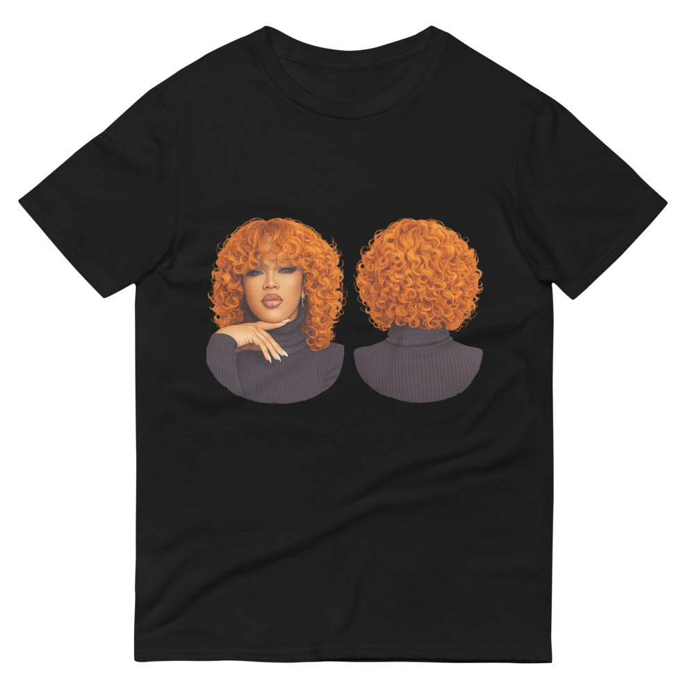 Fiery Tangerine Curly Bob Wig - Black