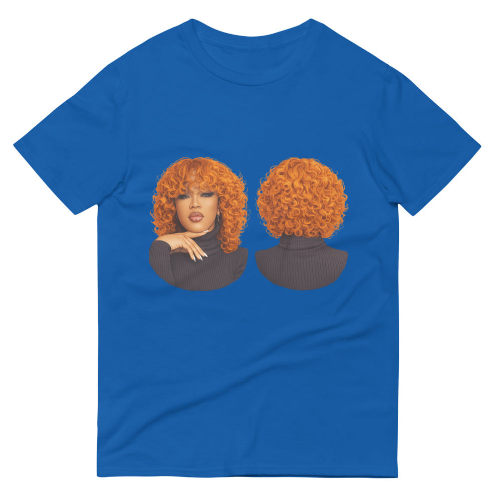 Fiery Tangerine Curly Bob Wig - Royal Blue
