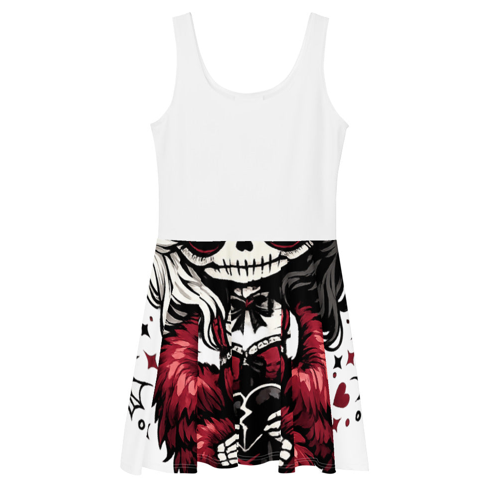 Burgundy Skull Sweetheart - White