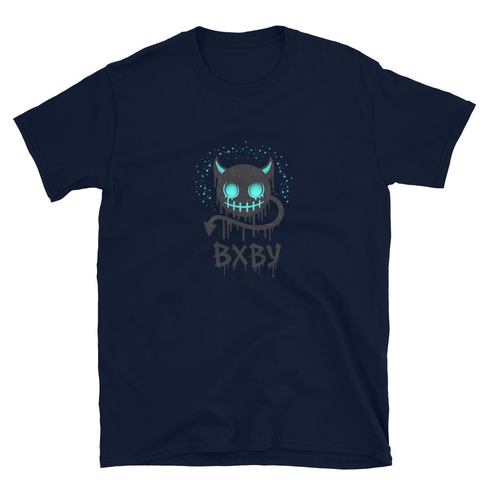 Neon Halo Drip Cat - Navy