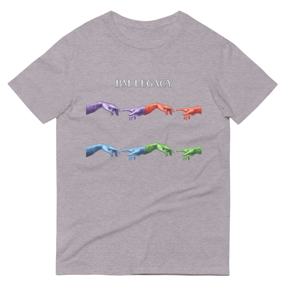 Prismatic Hands Black Tee - Heather Grey