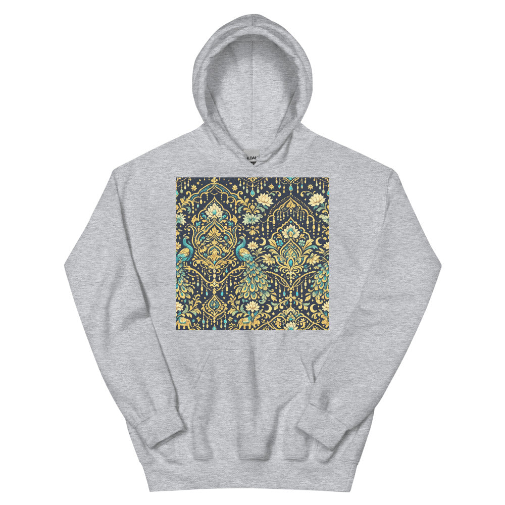Sevaya Gilded Peacock Damask - Sport Grey