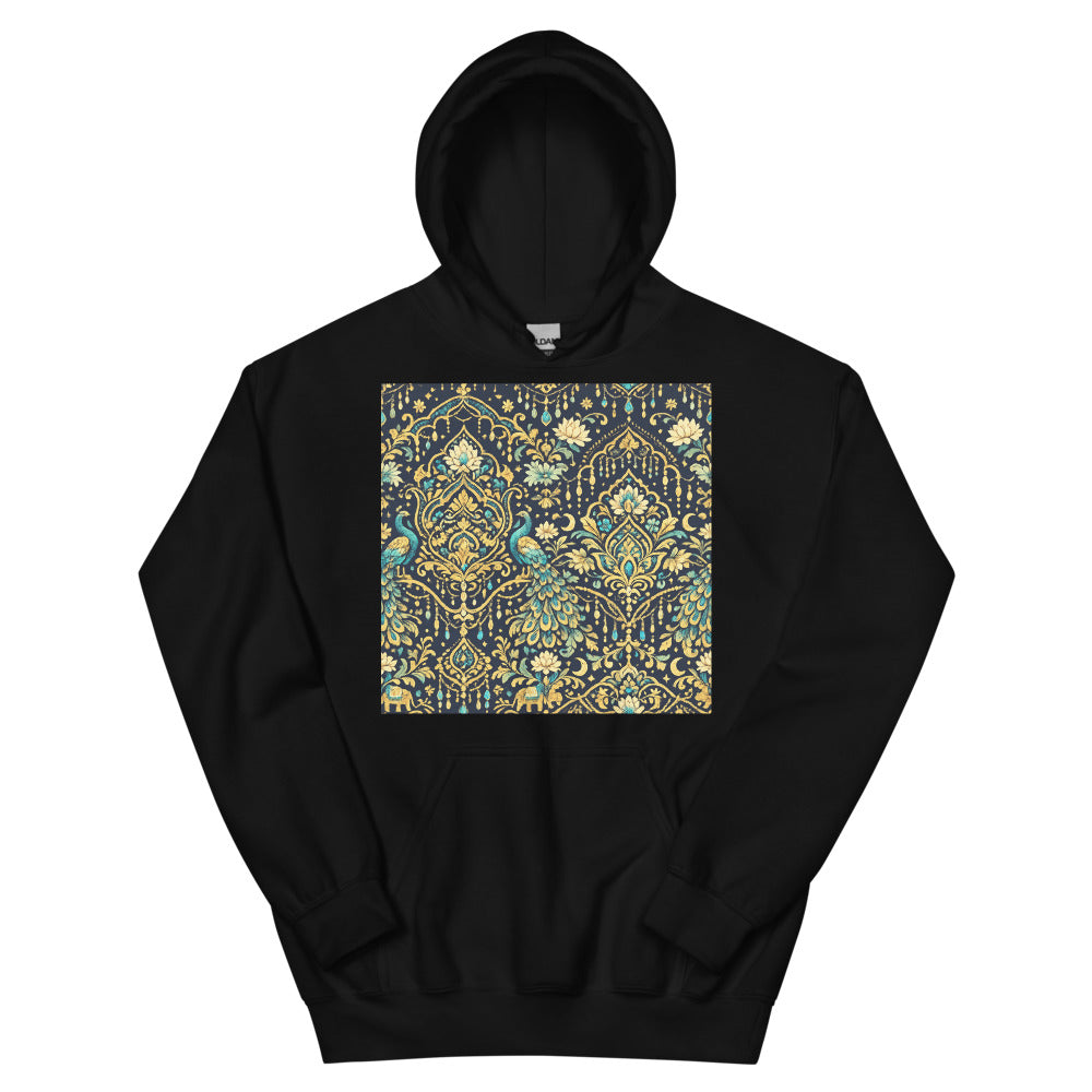 Sevaya Gilded Peacock Damask - Black