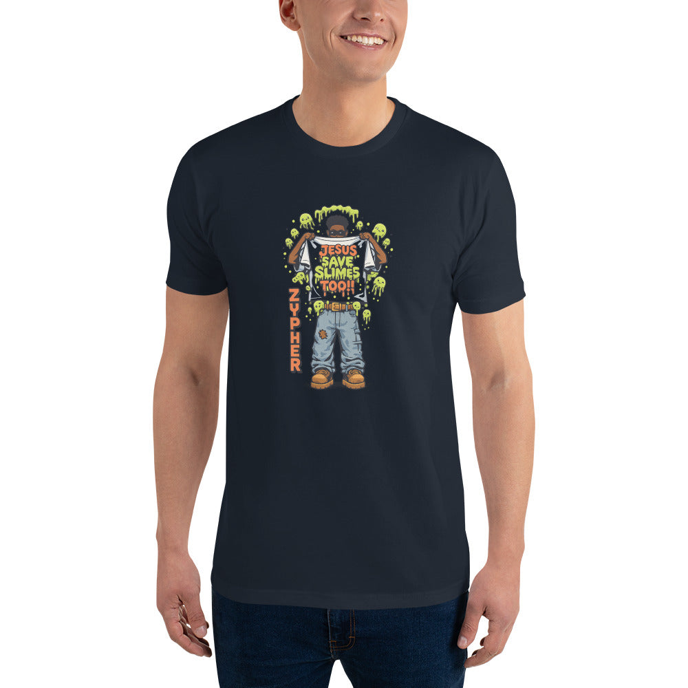 Dripping Neon Slime Tee - Midnight Navy