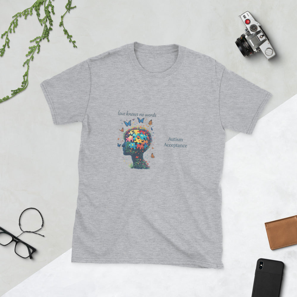 Love Knows No Words Autism Acceptance Tee - Sport Grey