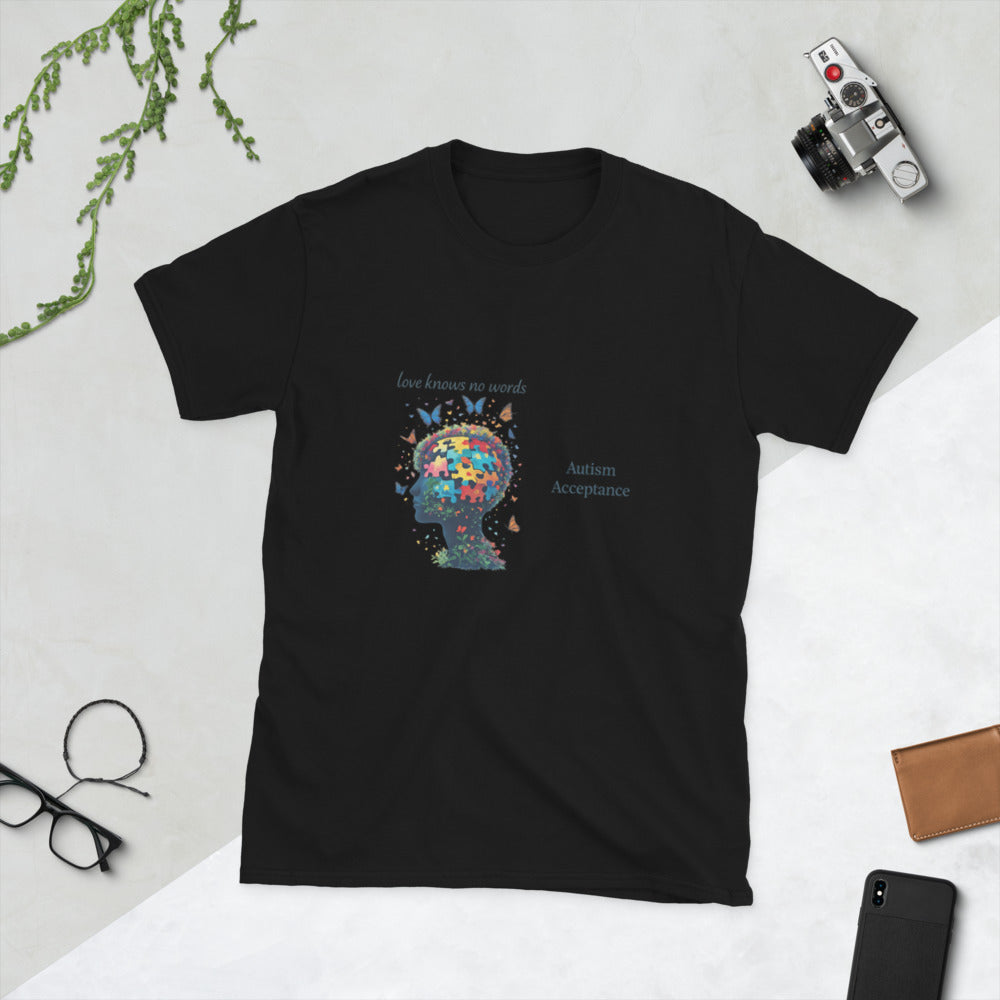 Love Knows No Words Autism Acceptance Tee - Black