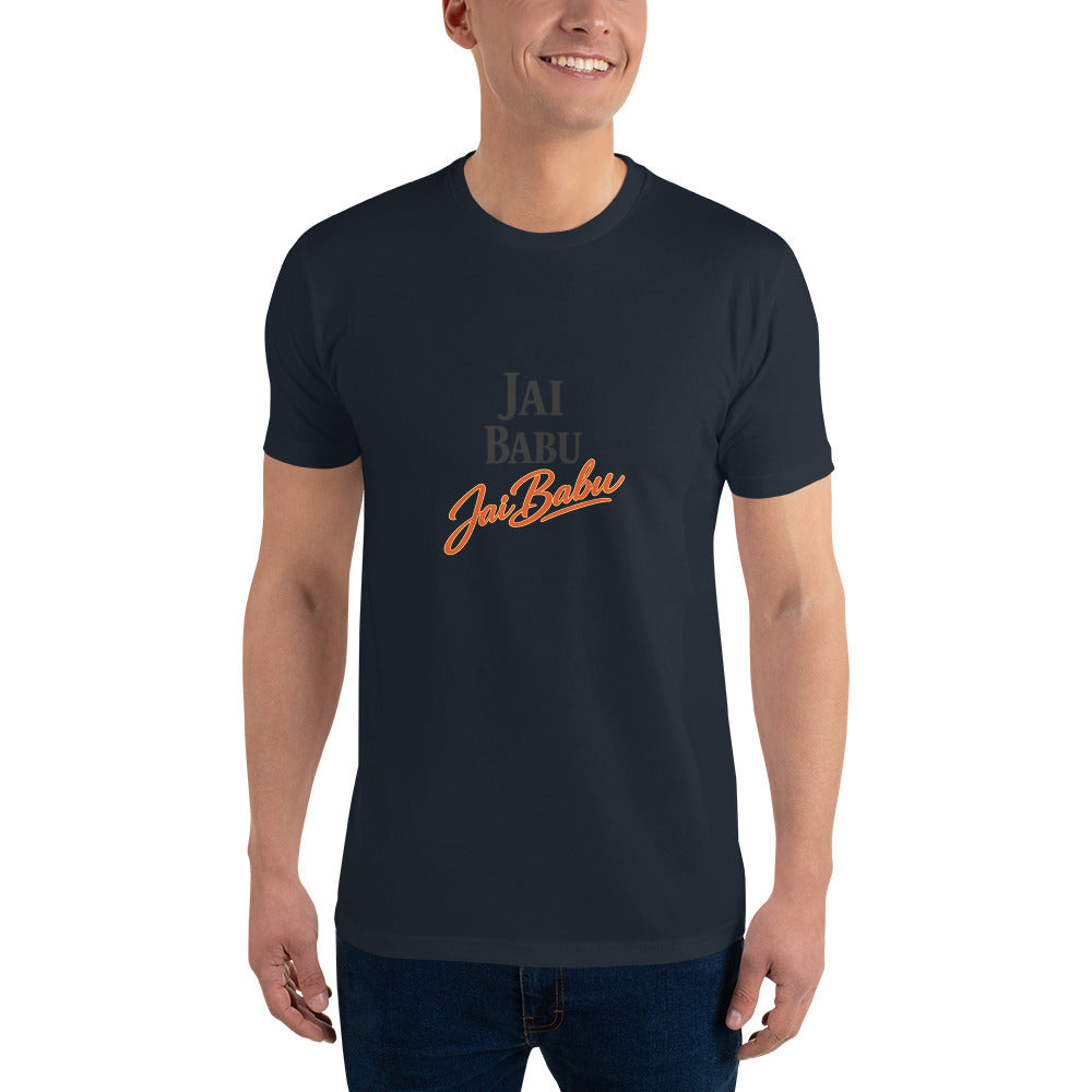 Jai Babu Neon Script Tee - Midnight Navy