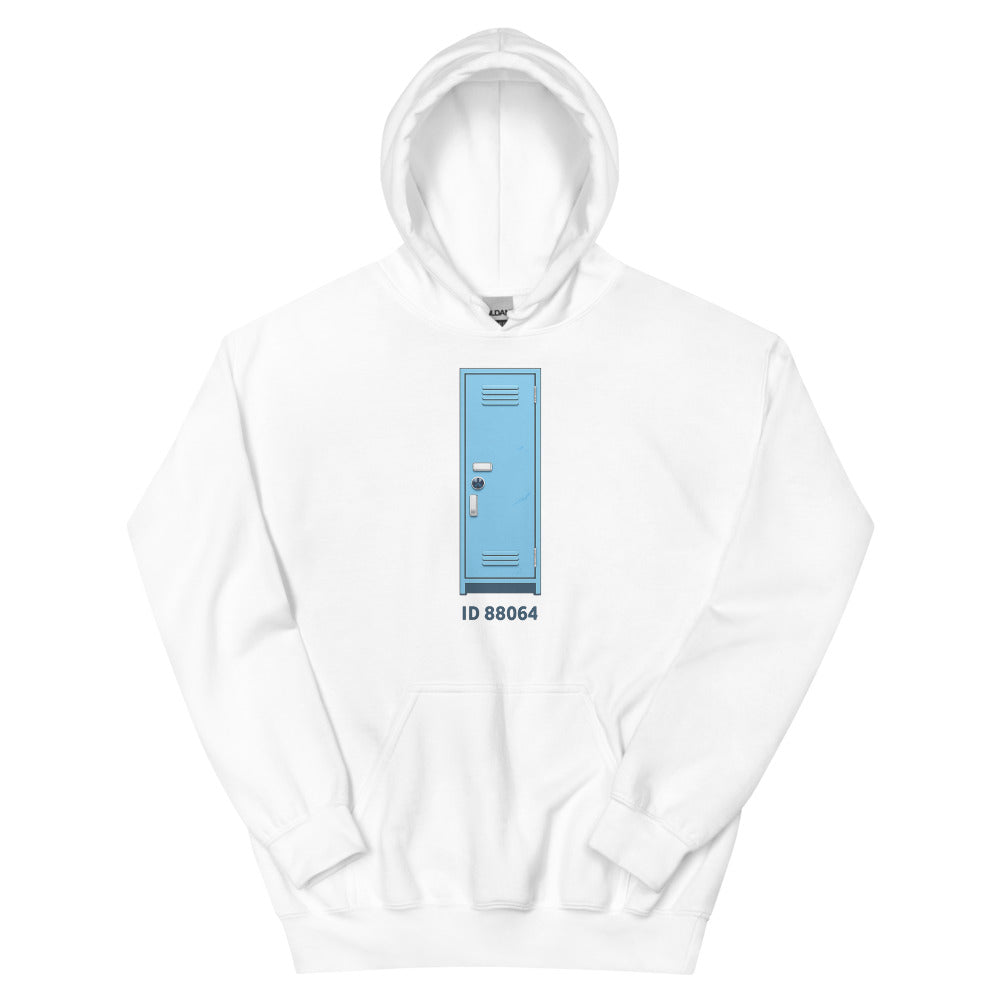Retro Blue Locker Hoodie ID 88064 - White