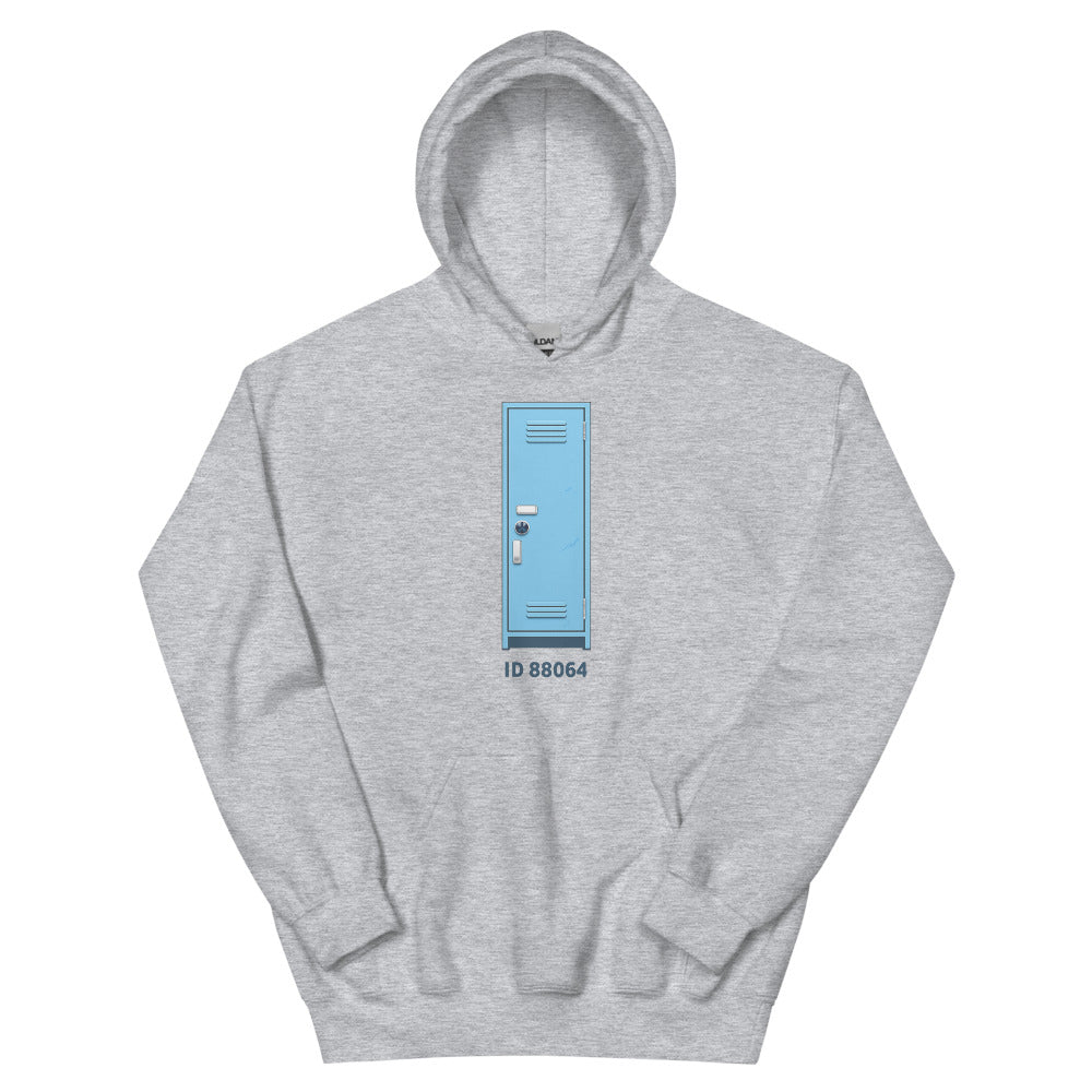 Retro Blue Locker Hoodie ID 88064 - Sport Grey