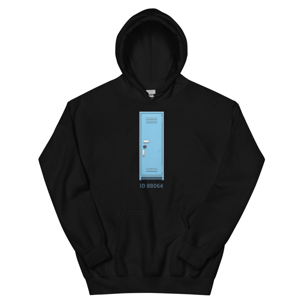 Retro Blue Locker Hoodie ID 88064 - Black