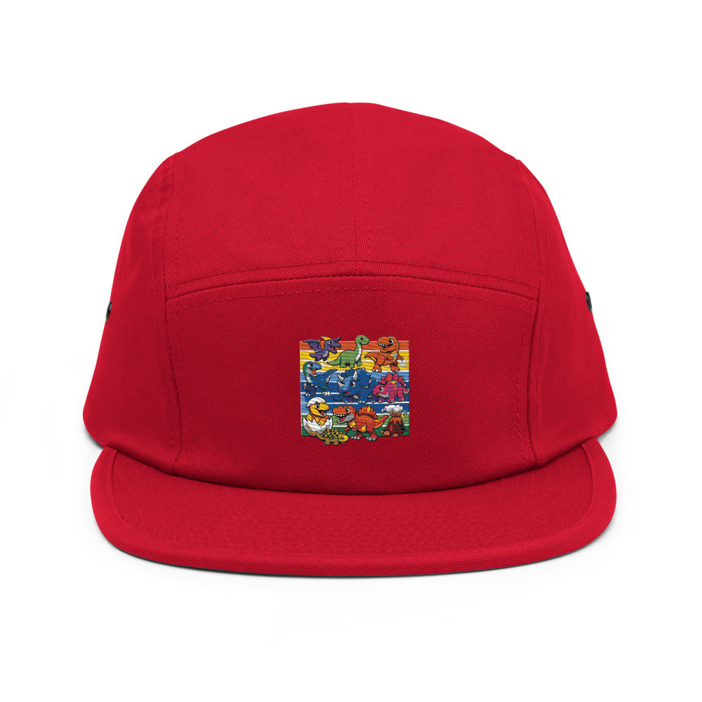 Retro Rainbow Dino Parade - Red